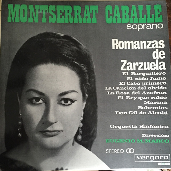 Montserrat Caballé ‎– Romanzas De Zarzuela