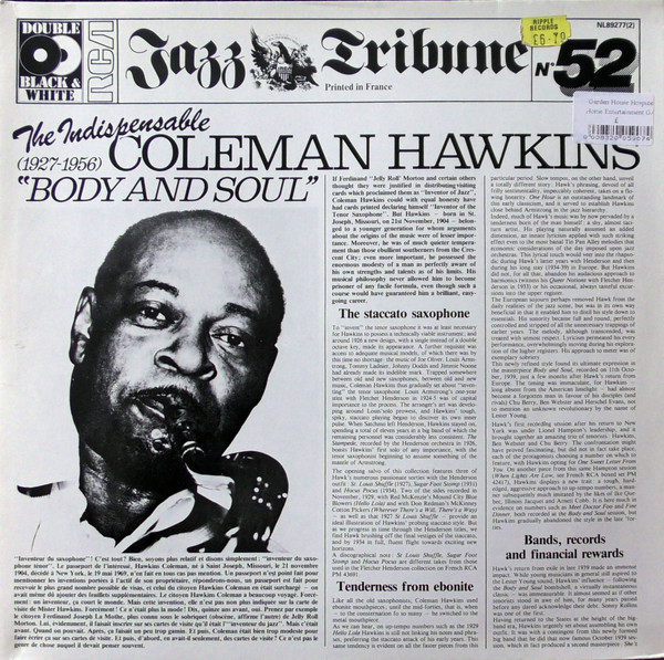 Coleman Hawkins ‎– The Indispensable Coleman Hawkins "Body And Soul" (1927-1956)