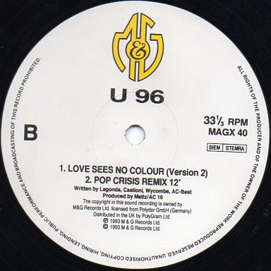 U96 ‎– Love Sees No Colour