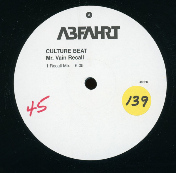 Culture Beat ‎– Mr. Vain Recall