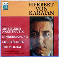 Herbert von KarajanMozartHaydnLisztSmetanaDie Berliner PhilharmonikerDas Philharmonia Orchester London ‎– Eine Kleine Nachtmusik / Kindersinfonie / Les Préludes / Die Moldau